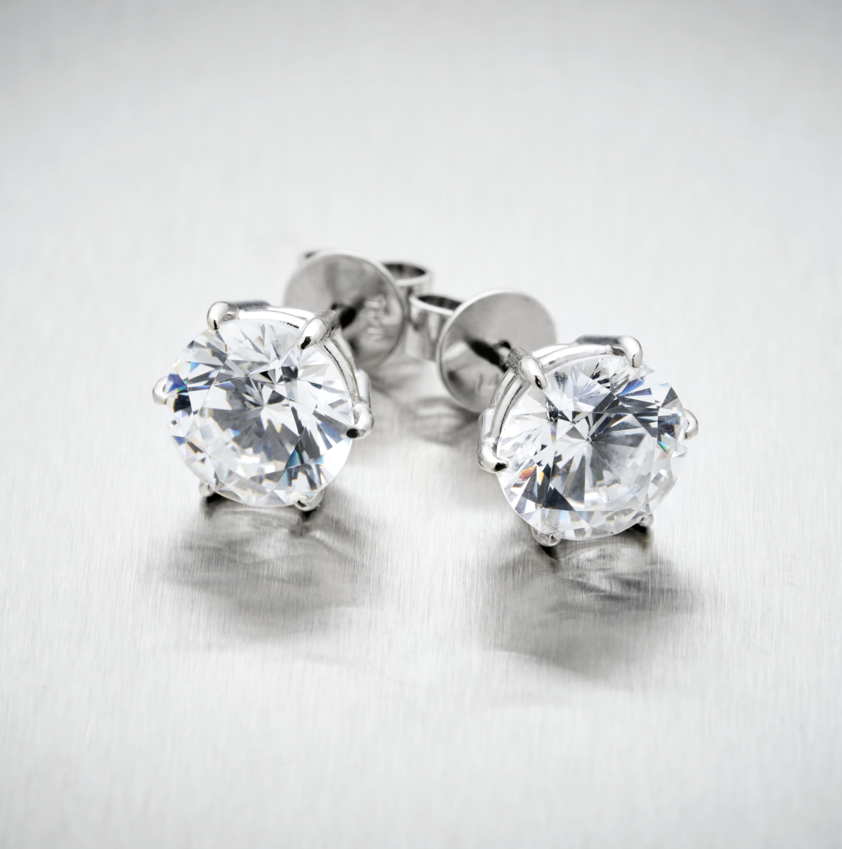 Classic Six Claw Diamond Stud Earrings